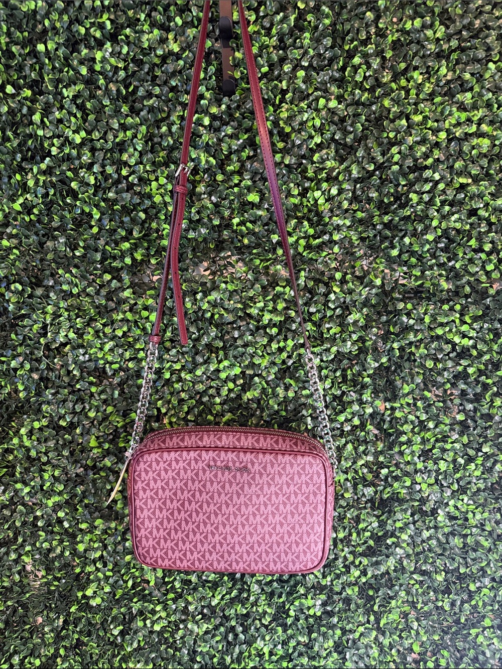 Michael Kors Raspberry Pink Logo Crossbody Bag